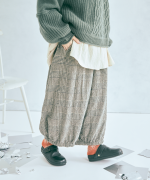 コットンウールグレンチェック　バルーンパンツ